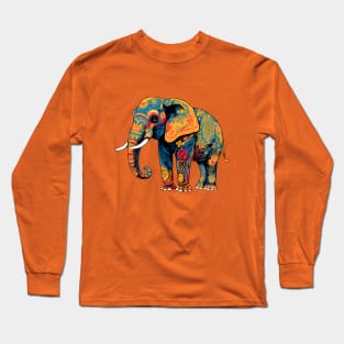 Tribal Elephant Art Wildlife Endangered African Asian Indian Long Sleeve T-Shirt